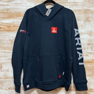 Ariat Women's Navy Blue FR Primo Fleece Logo Hooded Sweatshirt in Size XL